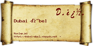 Dubai Ábel névjegykártya